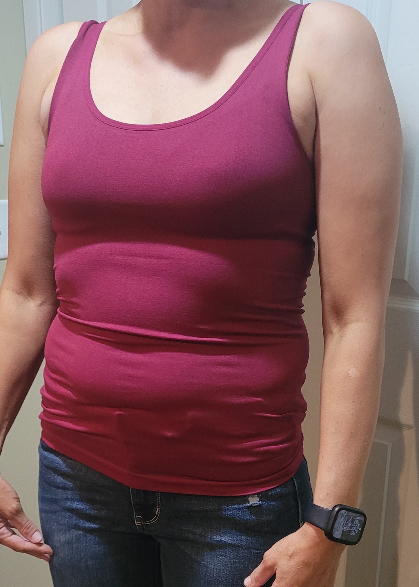 Front & Back 2-Way V-Neck/U-Neck Seamless Tank Cabernet