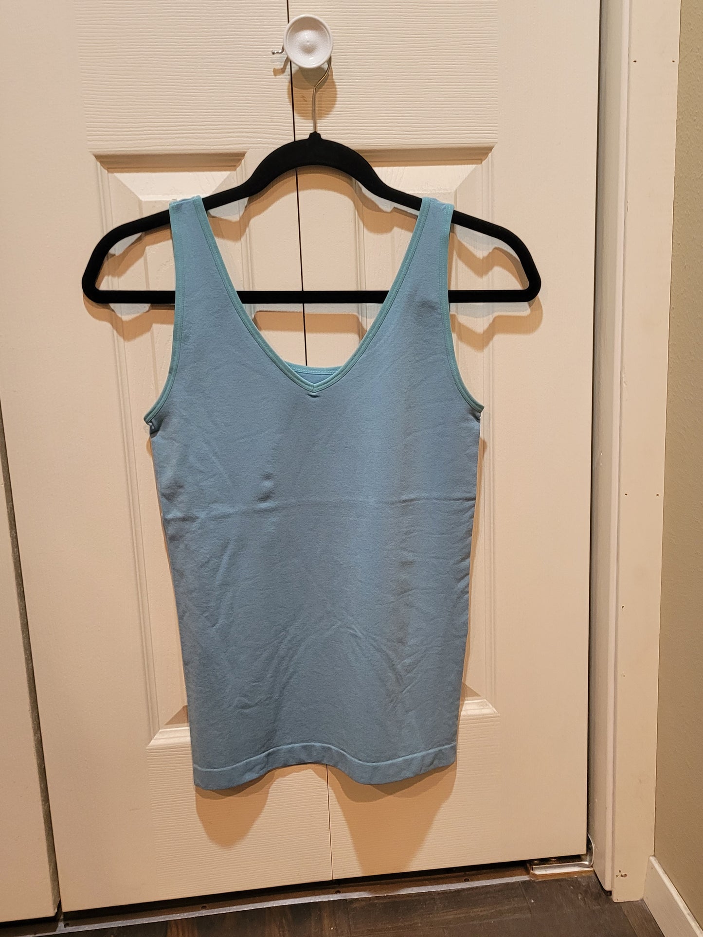 Front & Back 2-Way V-Neck/U-Neck Seamless Tank Dusty Teal