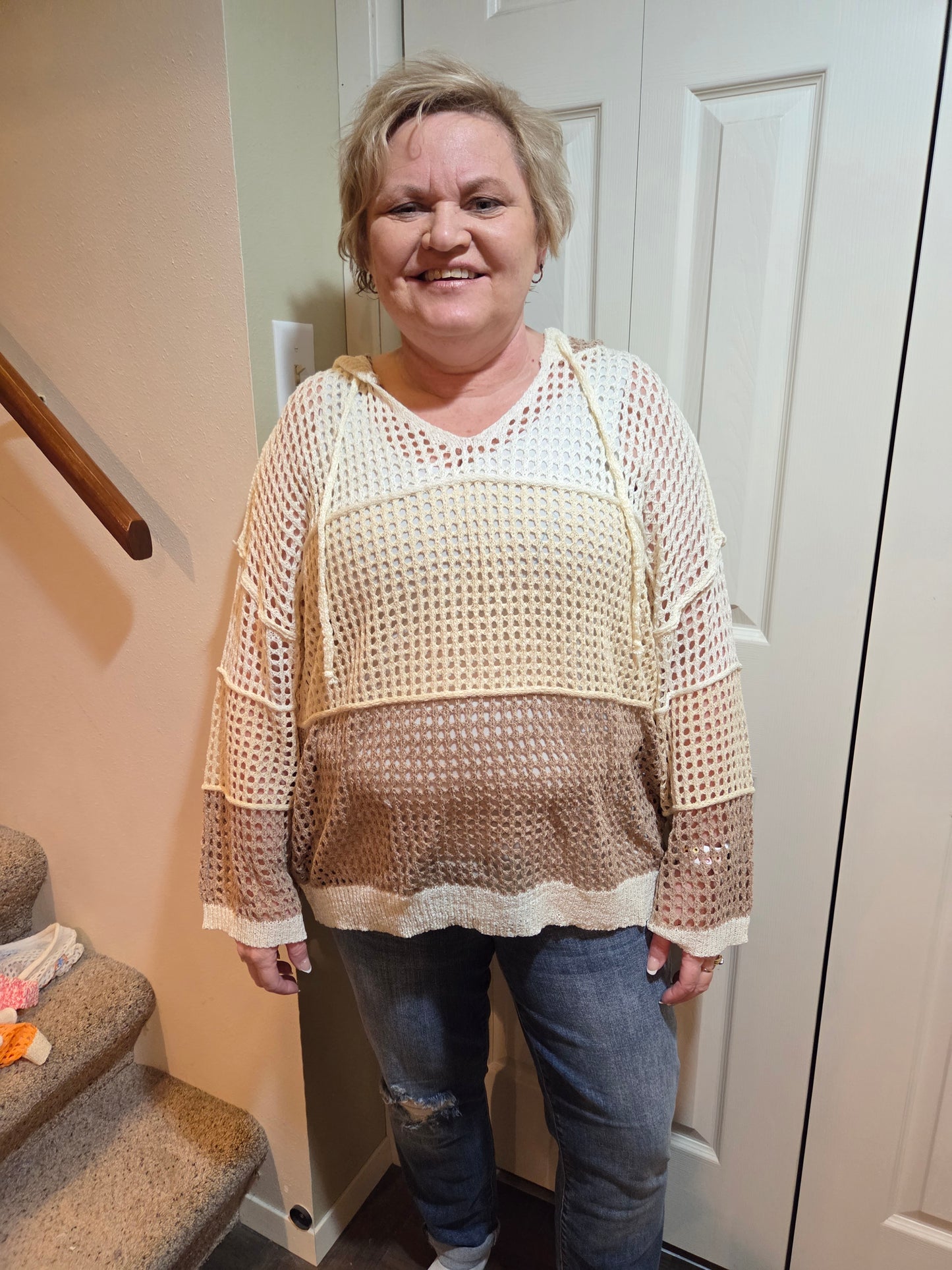 See Through Sweater Hoodie