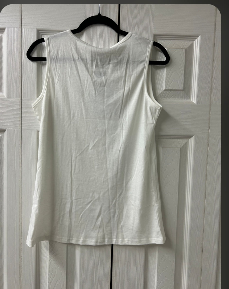 Notch Neck Knit Tank Top