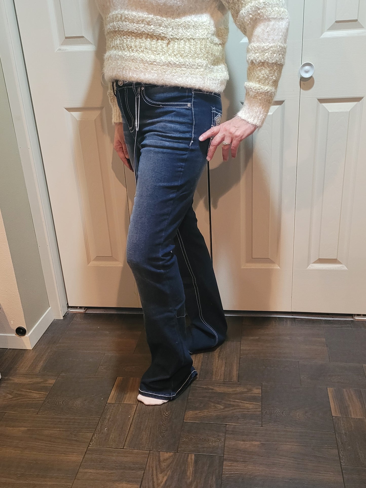 YMI Boot Cut Jeans with Rhinestone Pockets