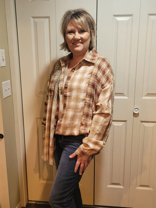 Frayed Edge Plaid Shirt