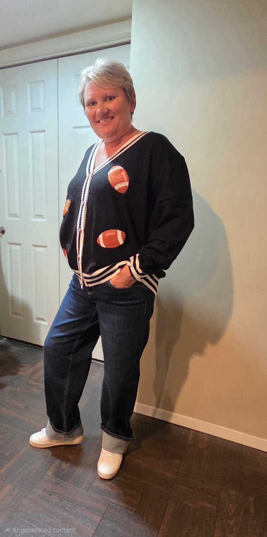 Football Knit Cardigan