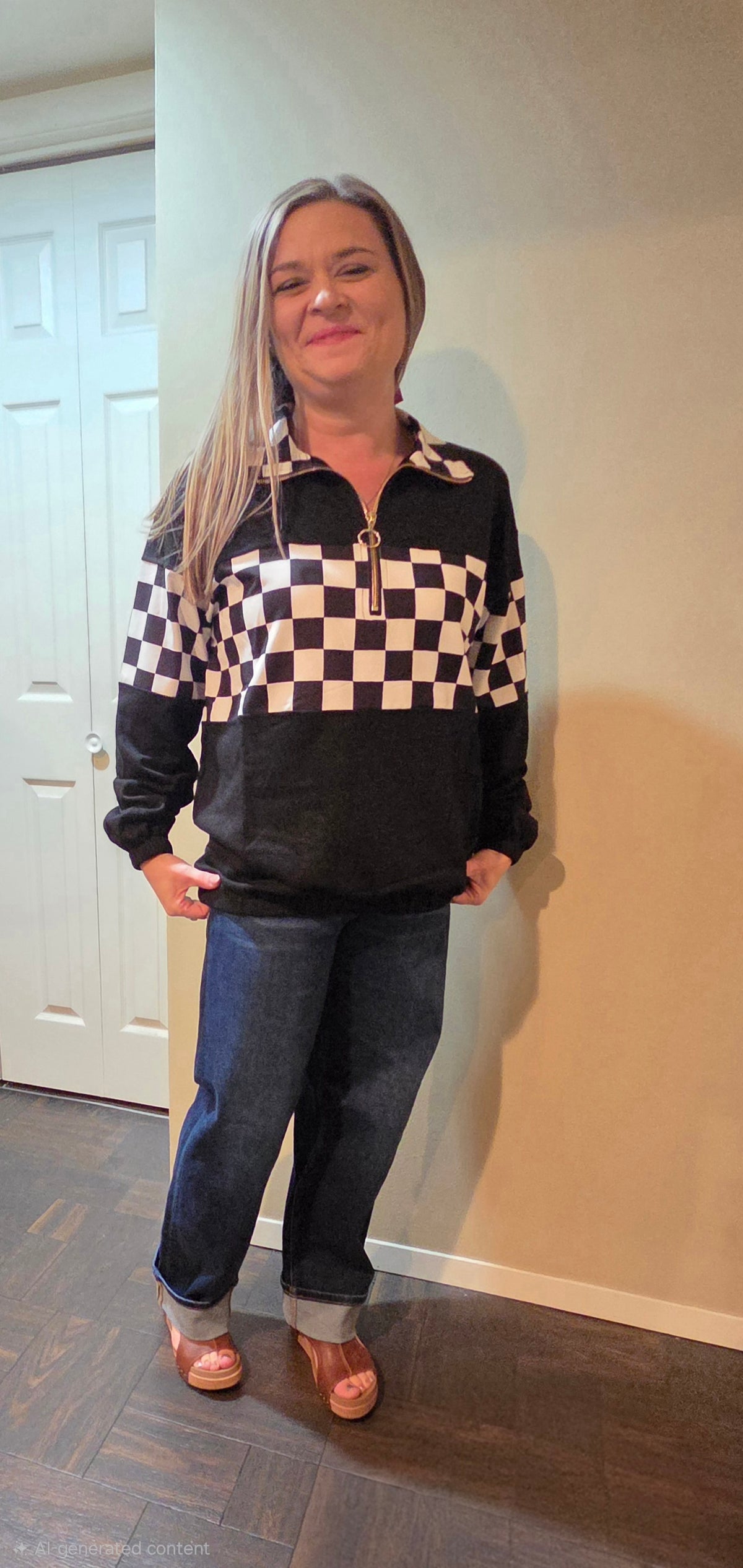 End Zone Checkered Pullover