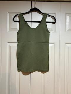 Front & Back 2-Way V-Neck/U-Neck Seamless Tank Lt. Olive