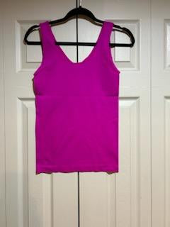 Front & Back 2-Way V-Neck/U-Neck Seamless Tank Neon Hot Pink