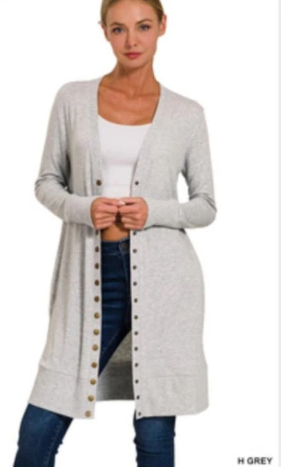 Thigh-Length Cardigan