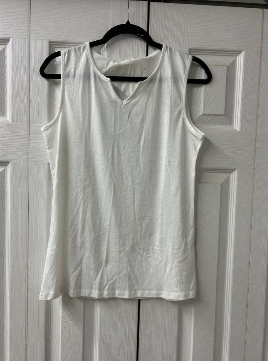 Notch Neck Knit Tank Top