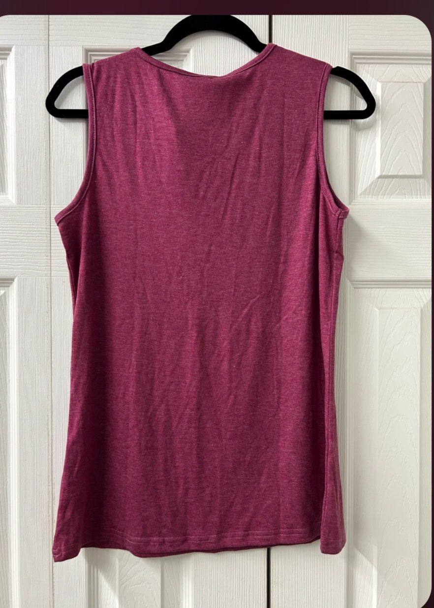 Notch Neck Knit Tank Top