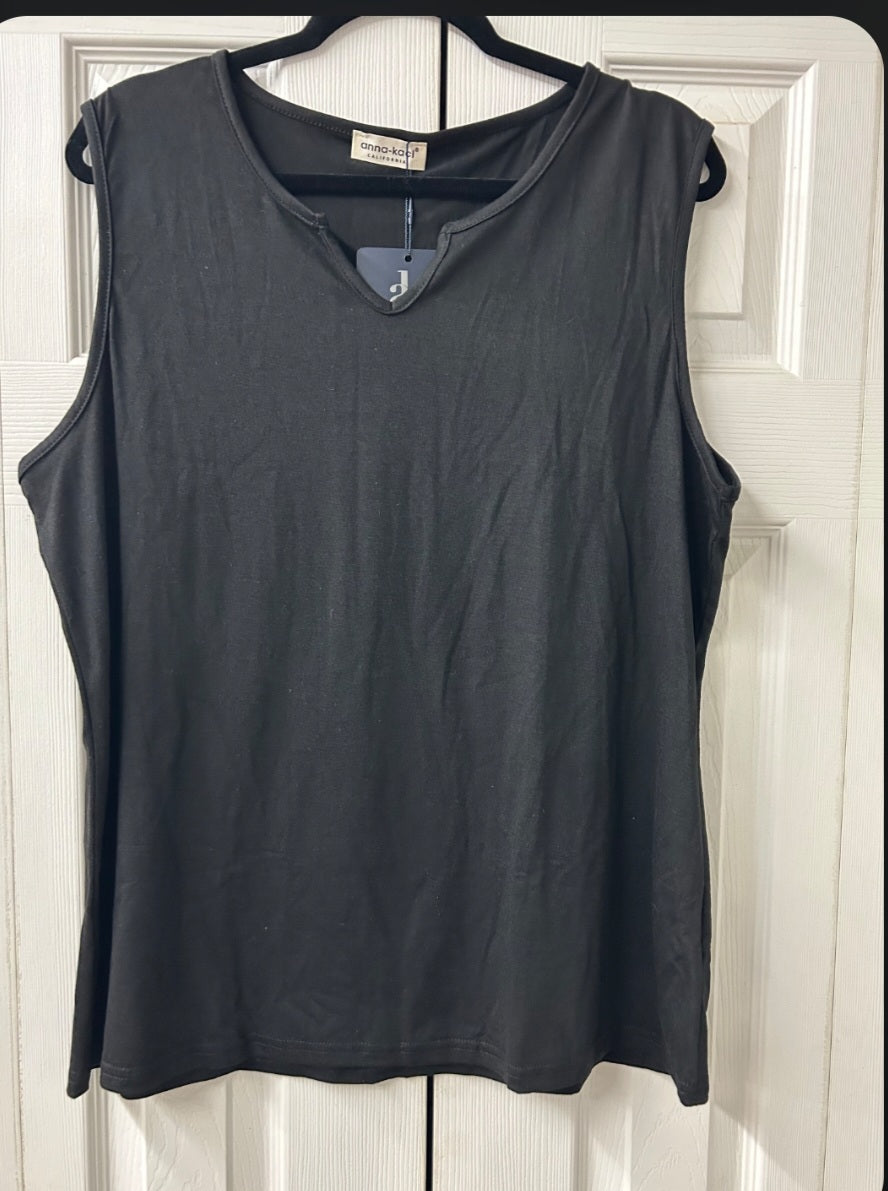 Notch Neck Knit Tank Top