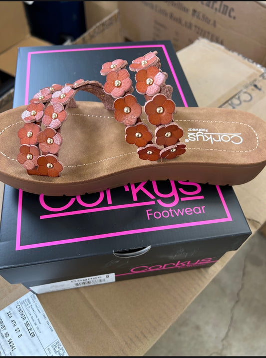 Cognac Garden Party Sandal Corky's