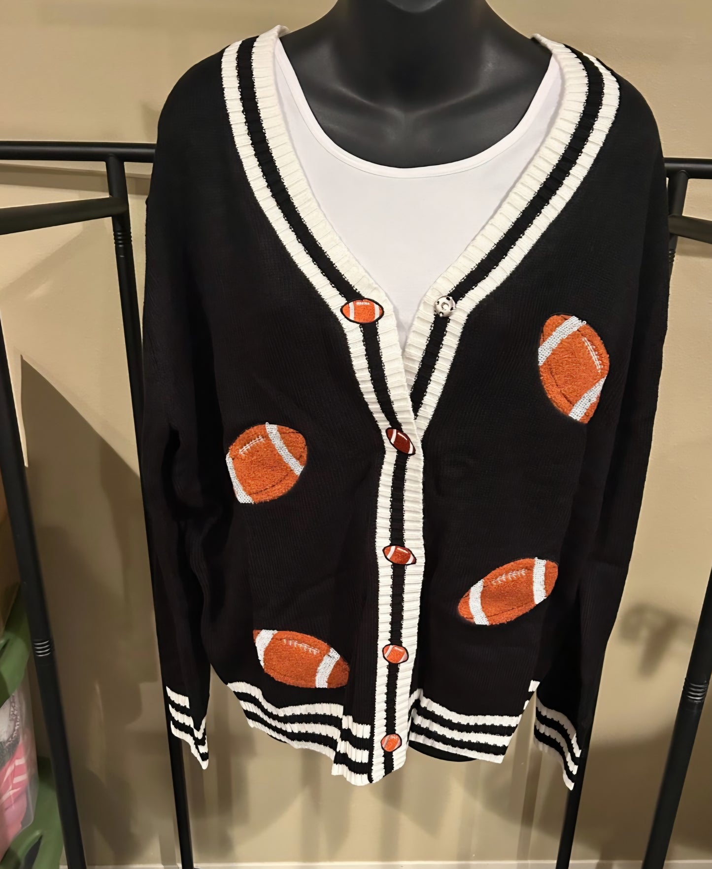 Football Knit Cardigan