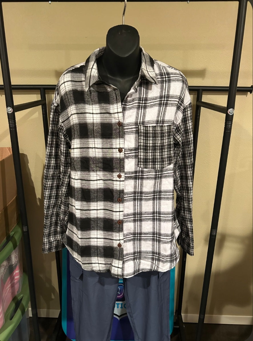 Contrast Plaid Jacket
